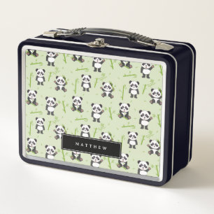 Süßer Panda-Bär-Bambus-Kawaii-Tiere Kinder Metall Brotdose