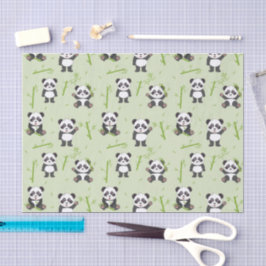 Süßer Panda-Bär-Bambus-Kawaii-Tiermuster Seidenpapier