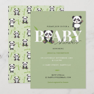 Süßer Panda-Bär Kawaii geschlechtsneutrale Babypar Einladung