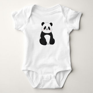 Süßer Panda-Bär Kawaii Schwarz und Weiß Baby Strampler