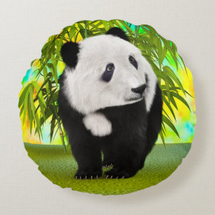 Süßer Panda-Bär Kawaii Tierliebhaber Perfektes Ges Rundes Kissen
