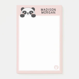 Süßer Panda-Bär mit Pfoten und Namen Post-it Klebezettel
