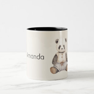 Süßer Panda-Bär Zweifarbige Tasse