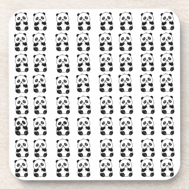 Süßer Panda Beißt Getränkeuntersetzer (Vorderseite)