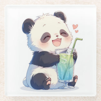 Süßer Panda Bubble Tea Untersetzer | Kawaii Boba P