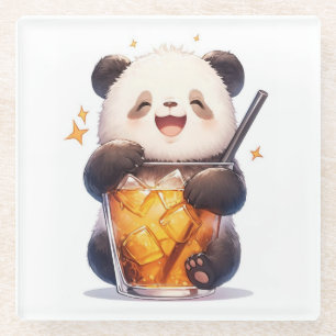 Süßer Panda Bubble Tea Untersetzer   Kawaii Boba P