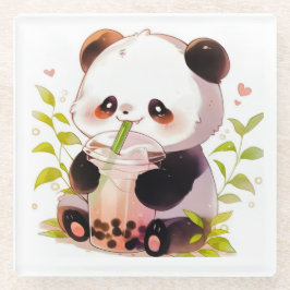 Süßer Panda-Bubble-Tea-Untersetzer | Kawaii-Boba-P Glasuntersetzer