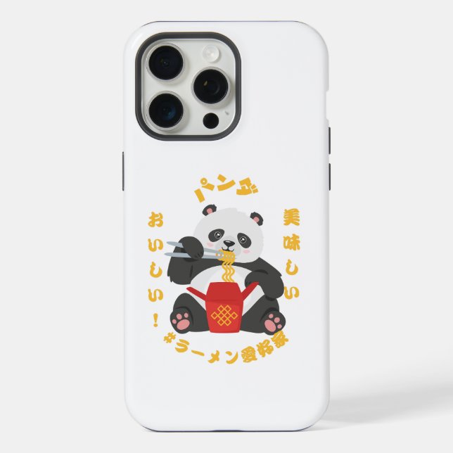 Süßer Panda, der Nudeln isst iPhone Hülle (Rückseite)