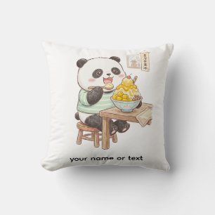 Süßer Panda, der taiwanesisches Mango-Shaved-Ice i Kissen