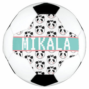 Süßer Panda-Fußballfan mit eigenem Namen Fußball