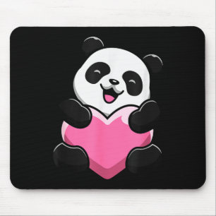 Süßer Panda hält ein Herz - Valentinstag - Clic Mousepad