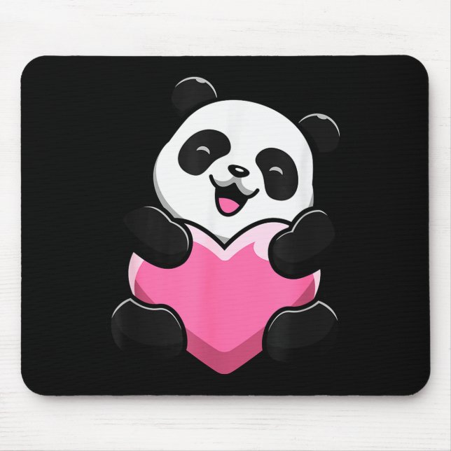 Süßer Panda hält ein Herz - Valentinstag - Clic Mousepad (Vorne)
