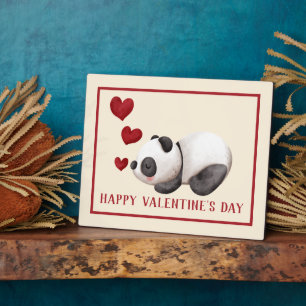Süßer Panda & Herzen Valentinstag-Plakette Fotoplatte