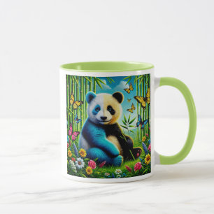 Süßer Panda in einem Bambusgarten. Tasse
