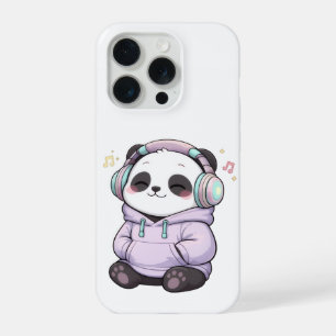 Süßer Panda iPhone-Hülle Kawaii-Kopfhörer Ästhet iPhone 15 Pro Hülle