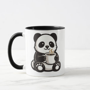 Süßer Panda-Kaffee – Kawaii Panda hält Kaffee Tasse