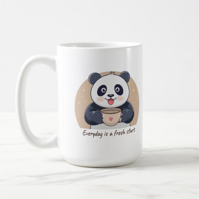 Süßer Panda mit Kaffee Kaffeetasse (Links)