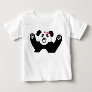 Süßer Panda mit rosa Schleife Baby T-shirt