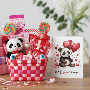 Süßer Panda personalisierter Valentinstag Feiertagskarte