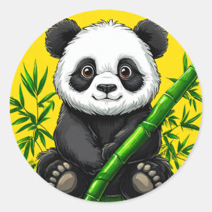 Süßer Panda Runder Aufkleber