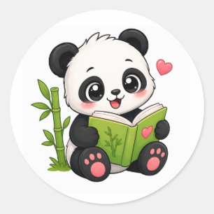 süßer Panda Runder Aufkleber
