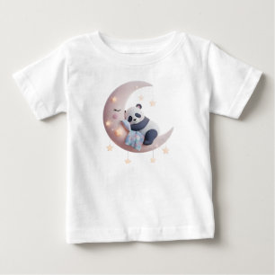 Süßer Panda schläft auf flauschigem Mond Baby T-shirt