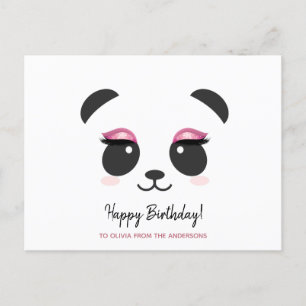 Süßer Panda schlägt Persönliches Happy Birthday Postkarte