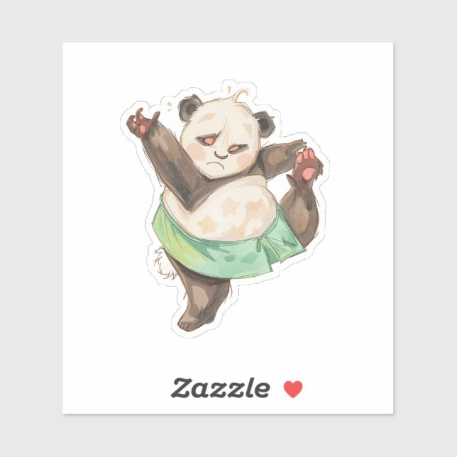 Süßer Panda Scrapbook Aufkleber | Ballett Cartoon (Blatt)