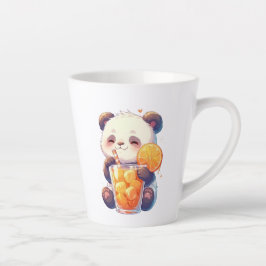 Süßer Panda trinkt Orangen Saft Tasse | Kawaii Pan