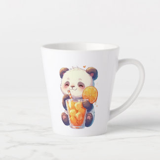 Süßer Panda trinkt Orangen Saft Tasse | Kawaii Pan