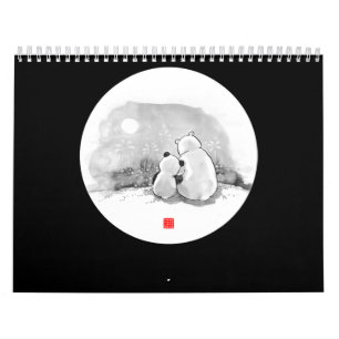 Süßer Panda und Eisbär Tierliebhaber Kalender
