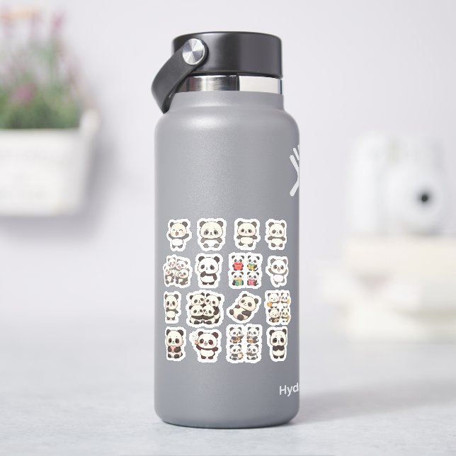 Süßer Panda-Vinyl-Aufkleber Aufkleber (HydroFlask)