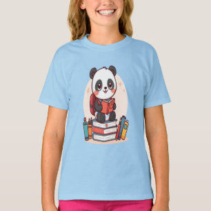 Süßer Panda Zurück-in-die-Schule-Lesebuch T-Shirt