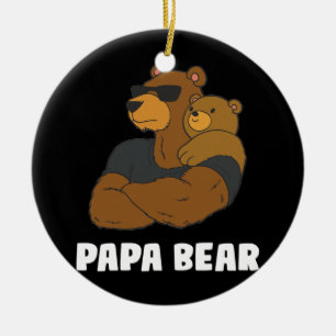 Süßer Papa Bär Vater Tochter Sohn Papa Bär Keramik Ornament