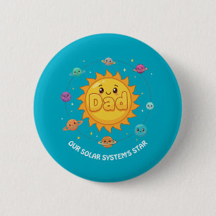 Süßer Papa Sonnensystem Stern Weltraum Cartoon Button