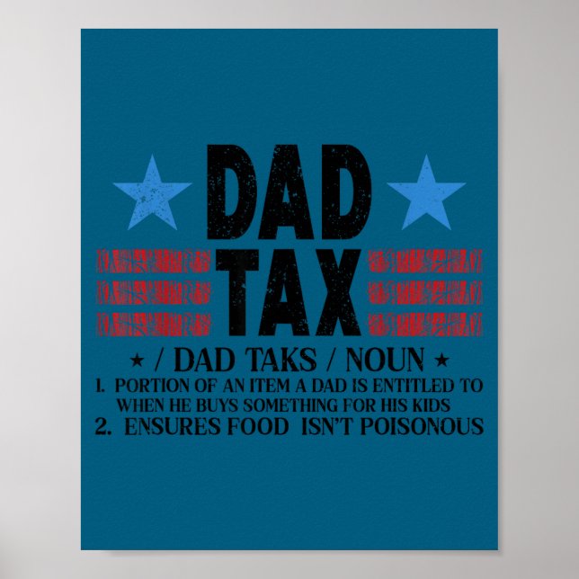 Süßer Papa-Steuer Lustige Definition Vaters Poster (Vorne)