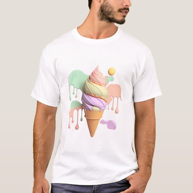 Süßer Pasteleis Creme Cone T - Shirt (Vorderseite)