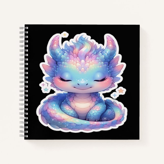 Süßer Pastell-Baby-Drache  Notizbuch (Vorderseite)