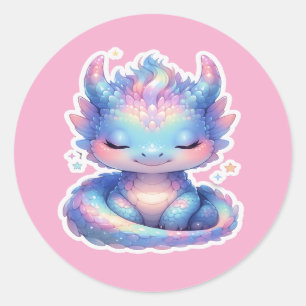 Süßer Pastell-Baby-Drache-Sticker  Runder Aufkleber