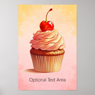 Süßer Pastell-Cupcake Poster