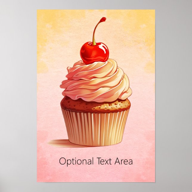 Süßer Pastell-Cupcake  Poster (Vorne)