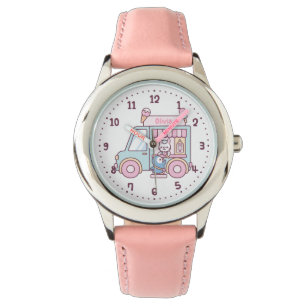 Süßer Pastell-Eiswagen Personalisiert Armbanduhr