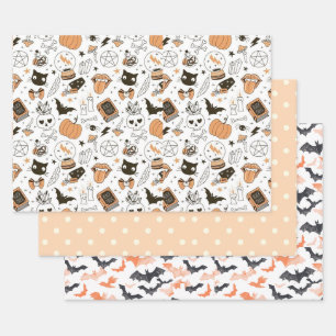 Süßer Pastell-Geist Halloween Geschenkpapier Set