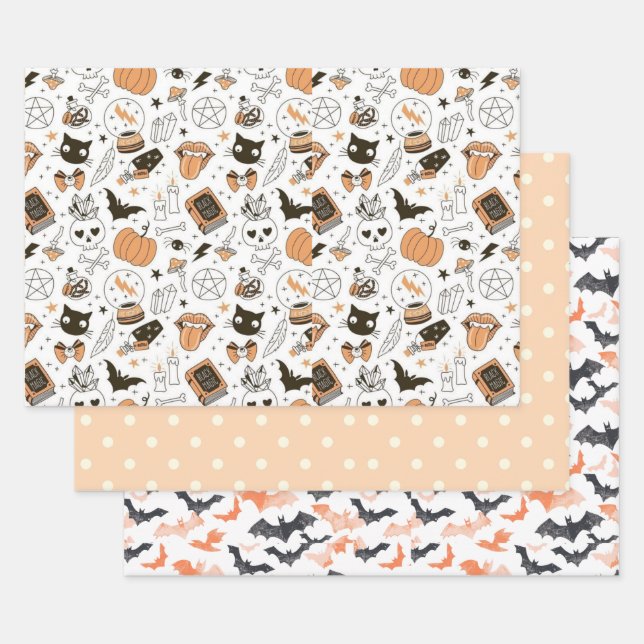 Süßer Pastell-Geist Halloween Geschenkpapier Set (Set)