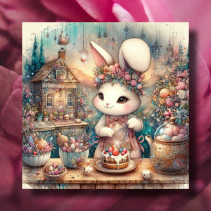 Süßer Pastell-Küchenmeister-Hase Ostern Christlich Feiertagskarte