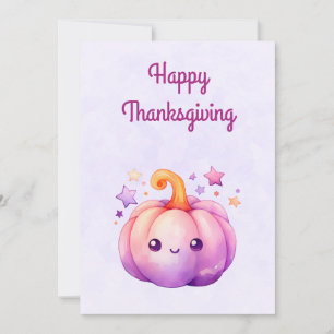 Süßer Pastell-Kürbis mit Sternen Thanksgiving Feiertagskarte