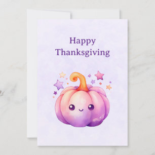 Süßer Pastell-Kürbis mit Sternen zum Erntedankfest Feiertagskarte
