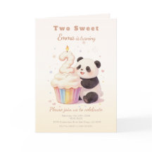 Süßer Pastell-Panda-Baby 2. Geburtstag