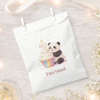 Süßer Pastell-Panda-Baby 2. Geburtstag Geschenktütchen
