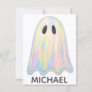 Süßer Pastell-Regenbogen-Geist Ästhetisch-spooky Postkarte